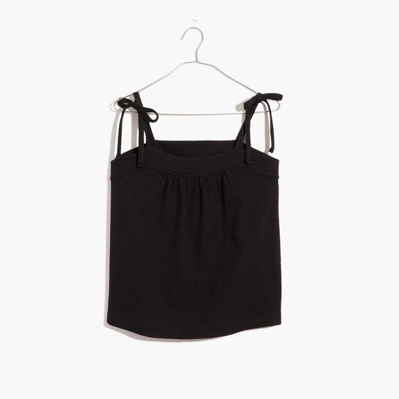 Madewell Tops - MADEWELL Black Sleeveless Top with Tie Straps SIZE L
